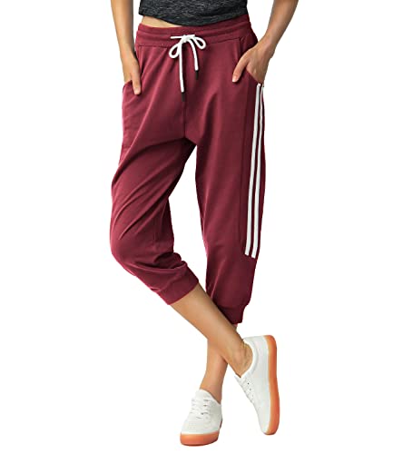 Pantalon de survêtement Capri femme anti-frottement avec poches de rangement