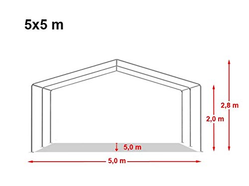 TOOLPORT Tendone per Feste 5x5 m PVC Bianco 100%
