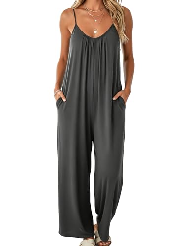 Overol casual para mujer Buauty con tirantes ajustables y pernera ancha