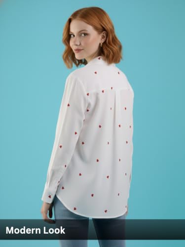 Image of Leriya Fashion Tops for Woman | Casual Top for Women Stylish Western Outfit | Collared Button Shirt for Women Oversized | Girls Professional Shirt for Office and Daily Outfit