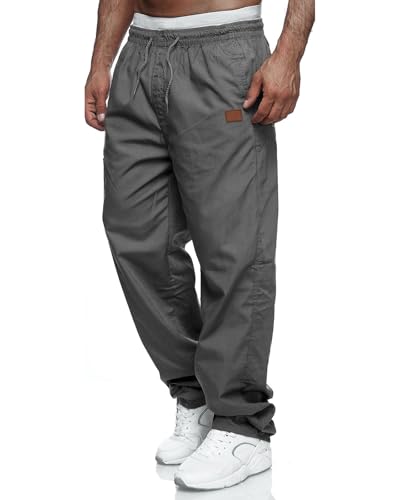 Mens Casual Jogger Pants Relaxed Fit Cargo Pants Drawstring Sweatpants Hiking Outdoor Twill Sport Pants Gray 2XL