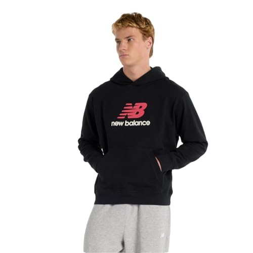 New Balance Men's Athletics French Terry Logo Hoodie, Black, M