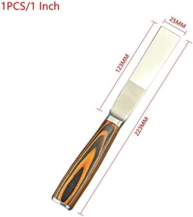 Stainless Steel Putty Knife Paint Tool Plaster Shovel Filling Spatula Wood Handle Cement Shovel Construction Hand Tools (1PCS/1Inch)