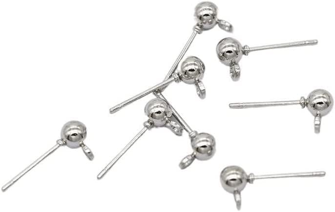 イヤリング スターリングシルバー、イヤリング、フープイヤリング、100p 3mm 4mm 5mm ボールビーズヘッド ループイヤリン