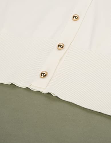 Womens White Knit Cardigan Shrug Sweater Vintage Button Down Cropped Cardigan Xl #TOP5
