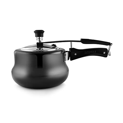 Image of Hard Anodized Induction Base Handi Shape Pressure Cooker with Stainless Steel Inner Lid (ISI Approved & 5 Years Warranty)