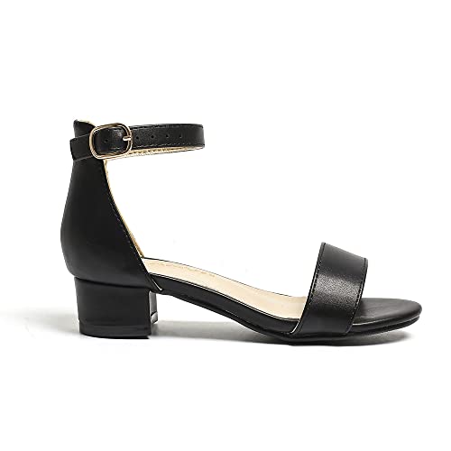 Amoji Girls High Heels Kid Ankle Strap Dress Shoes Wedding Party for Little Kid Big Kid 4122