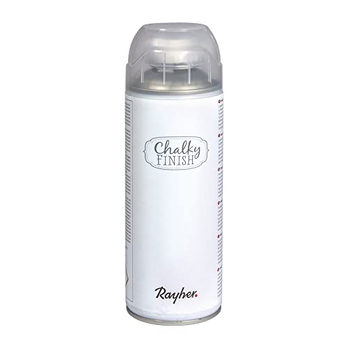 RAYHER Chalky Finish Spray 400ml, Kreidefarbe für eine Fläche von circa 1,5 – 2m², Weiß