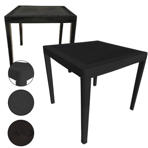 Outdoor Dining Table With Firepit: Stylish Comfort for Cozy Gatherings 4 Mesa Rattan Retangular – 80x80 4 Lugares Desmontável Plastico Area de Lazer Festas Escola Casa (PRETO)