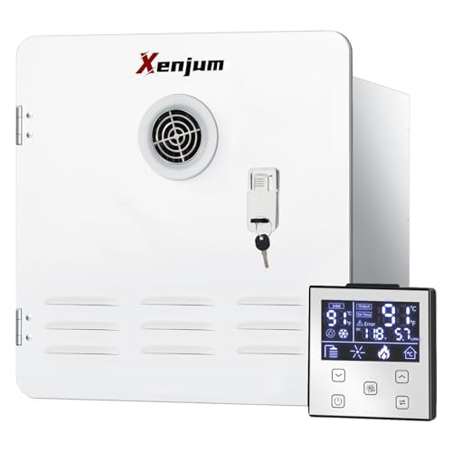 Xenjum RV Tankless Water Heater 65,000 BTU - Propane Instant Hot Water Heater for RV/Camper Van with Showerhead Kit, 12V On-Demand System, Dual Water Outlet & Remote Controller (65,000 BTU)