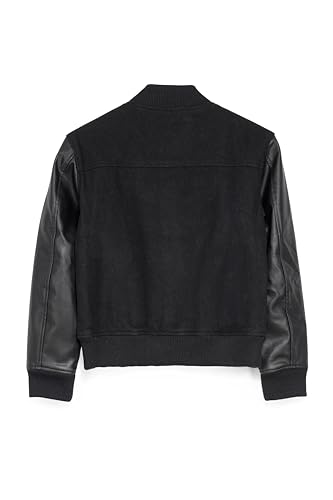 X RAY Boys Outerwear Coat with Faux Leather (S - XL), Wool Varsity Bomber Jacket for Kids W/Grainy PU Sleeves for Boys2