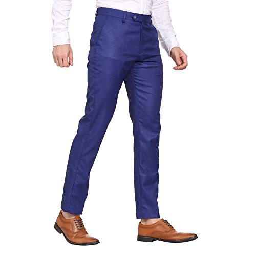 Image of MALENO Men's Diamond Textured Regular Fit Trouser | Soft and Breathable Fabric | Trousers for Office, Party