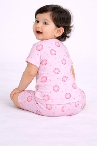 Image of Chandrika Baby Boys & Girls Regular Fit 100% Cotton Half Sleeve Jhabla & Shorts Set Pack of 3
