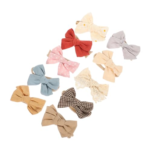 10Pcs Headbands Soft Cotton Bow Hair Accessories Newborn Hairbands with Dot Print Comfortable and Stylish for Boy Girl