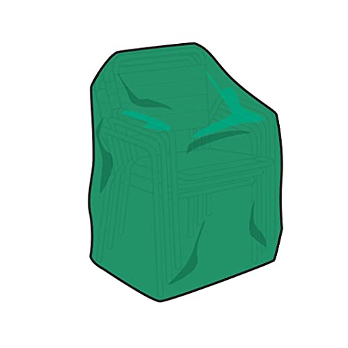 Collections Etc Seasonal Outdoor Patio Furniture Covers with Easy On/Off Drawstring Cord - Protection from Wind, Dirt, Snow and Rain, Green, Stacking Chair