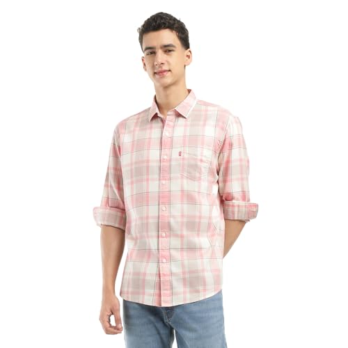 Image of Levi's Men Cotton Checkered Slim Fit Shirt