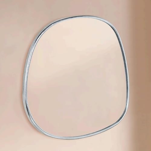 Image of TEHOME Asymmetrical Irregular Shaped Antiqued Silver Foil Asymmetrical Accent Mirror Irregular Bathroom Wall Mirror