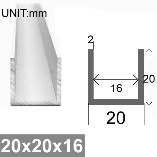 Perfil de canal en U aleación aluminio 6063
