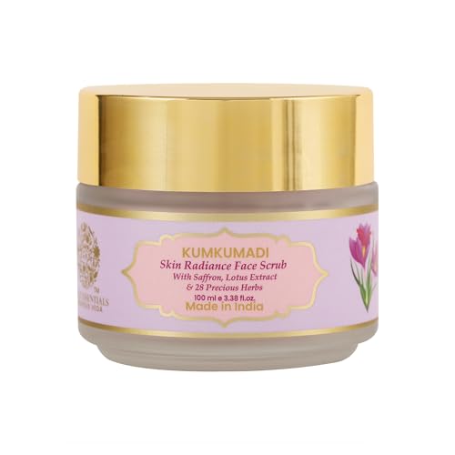 Image of RYLLZ ESSENTIALS Kumkumadi Face Scrub | Skin Radiance with Saffron, Niacinamide, Vitamin E, White Jojoba Beads, Walnut Shell, Lotus Extracts & 28 Precious Herbs | for Dead Cells, Whiteheads, Blackheads, Dark Spots, Uneven & Dull Skin | Exfoliating Scrub | For All Skin Types | 100 ml
