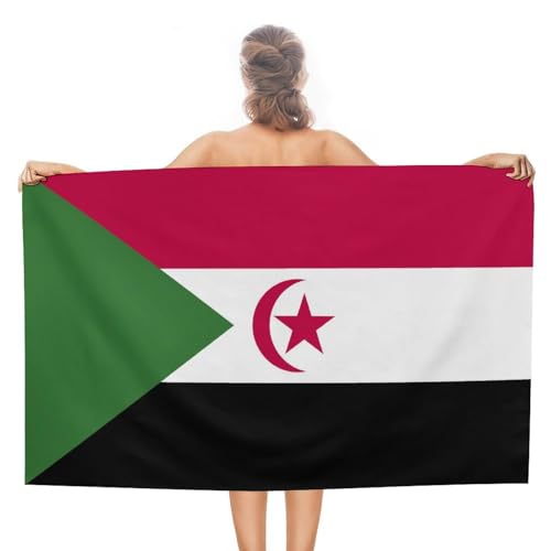 Toalla para gimnasio y sauna de la bandera del Sáhara Occidental en medida 80X130 cm 2