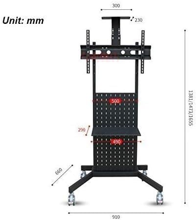 Soporte móvil para TV con ruedas y bandeja para cámara miniatura 5