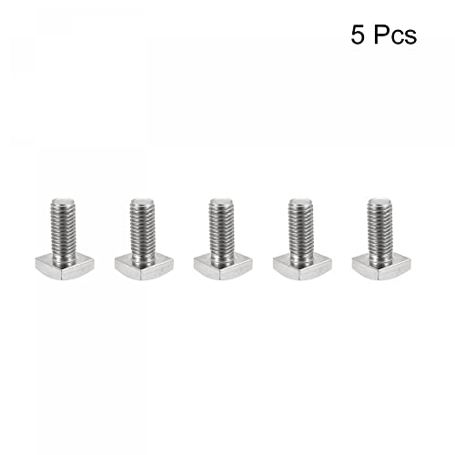 Image of uxcell Square Head Bolt, 5pcs M10x20mm Fully Thread 304 Stainless Steel Grade C Square Machine Screws