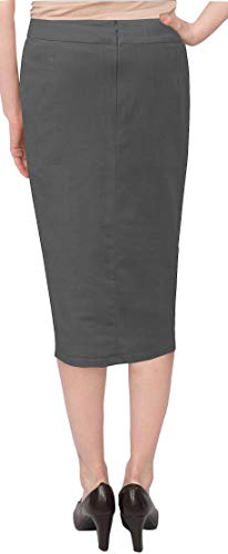 Baby'O Women's Basic Below The Knee Stretch Denim Pencil Skirt4
