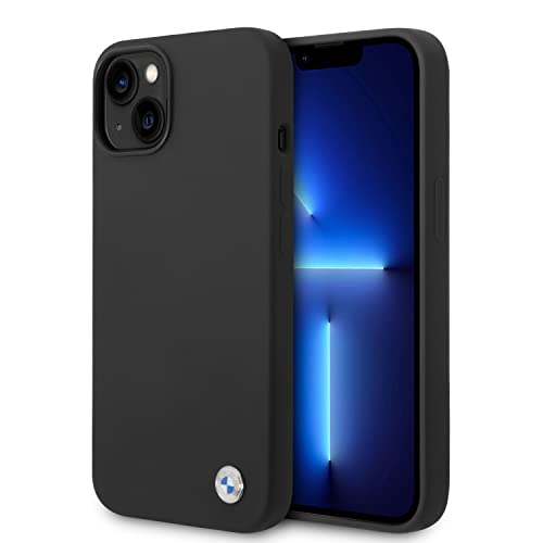 BMW BMHCP14MSILBK Coque de Protection en Silicone pour iPhone 14 Plus 6,7" Noir/Noir
