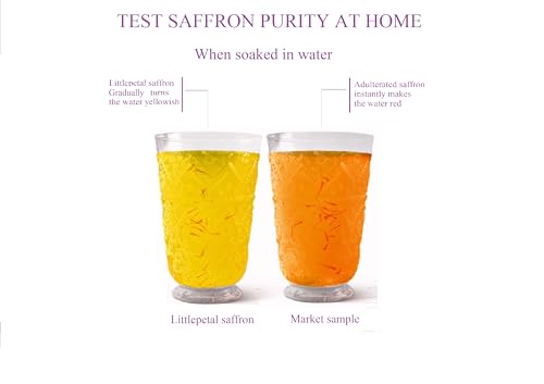 Image of Little Petal Brand Kashmiri Kesar Saffron Original 0.5gram - Premium A+++ Grade in Gift Box, 100% Pure, Handpicked for Flavor & Aroma, Ideal for Cooking & Sweets - Pack of 1(Pack of 1(0.5gram))