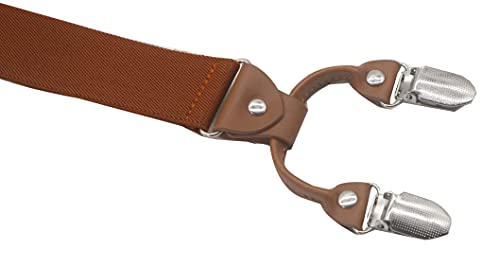 Cedrainy Men’s Suspender 6 Clips Y-Shaped Heavy Duty With 1.4 Inch Suspenders Elastic Straps (Coffe) #TOP4