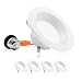 Parmida (4 Pack) 4" inch Dimmable LED Downlight, 9W (65W Replacement), Baffle Design, 4000K (Cool White), 600lm, Energy Star & ETL-Listed, Retrofit LED Recessed Lighting Fixture, LED Trim
