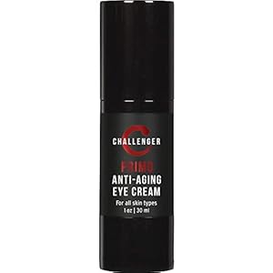 Challenger Men’s Primo – Men’s Eye Cream, Anti Aging Eye Balm – Reduce Wrinkles, Under-Eye Circles, Puffiness, Crows Feet and Signs of Age – Unscented 1 Ounce Airless Pump with Natural Ingredients
