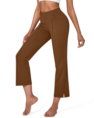 Image of G4Free Flare Yoga Pants Women Ankle Casual Pants with Pockets Strechy Bootcut Wide Leg Dress Pants Petite /Regualr /Tall