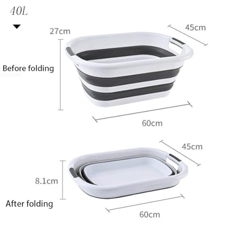 SHJOEE Zusammenklappbar Hundebadewanne Tragbar Haustier Badewanne 40L Faltbar Wäschewanne Multifunktionale Aufbewahrungsbehälter Platzsparend Organizer Indoor Outdoor Kleine Hunde Katzen Wasserbecken