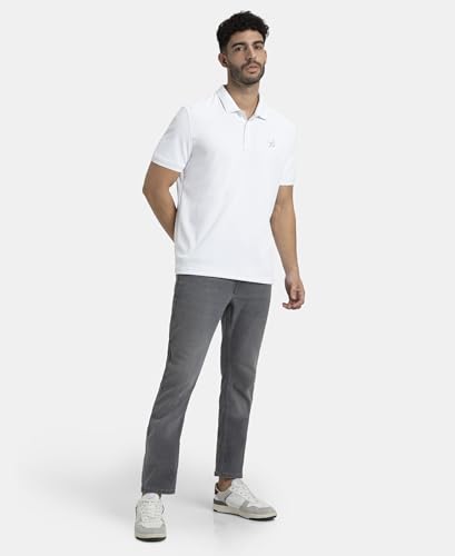 Image of Jockey AM38 Men's Microfiber Fabric Solid Half Sleeve Polo T-Shirt with StayDry & StayFresh Technology