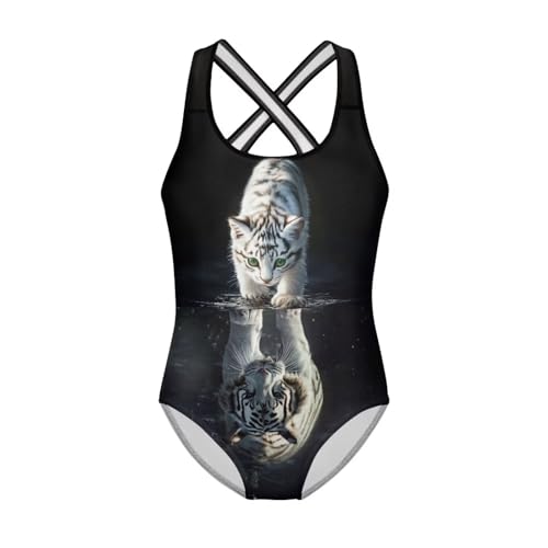 Swimsuit for Girls 5-14 Years Cute One Piece Swimming Suits Cross Back Straps Swimwear