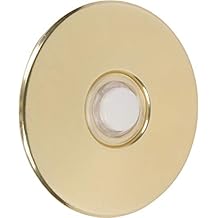 Morris Products Lit Stucco Pushbutton Doorbell Button 5/8 Decorative Lighted Gold Rim Pearl Button 2-1/2 Gold Anodized Aluminum Plate, Spring Set Residential Commercial Use 1 Count, 78240A