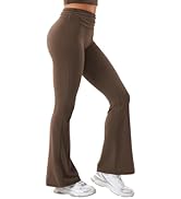 YEOREO Romola Women Yoga Pants Flare Leggings with Tummy Control High Waist Fold Over Bootcut Wid...