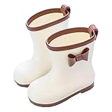 [Avarrerog] レインブーツ キッズ 女の子 ピンク 長靴 子供 男の子 おしゃれ プリント ショートブーツ かわいい 柔らかい 軽量 子供靴 滑り止め 無地 レインシューズ ベビー 長ぐつ 梅雨対策 台風 通園 通学 男女兼用 (A-ブラウン,20.0 cm)