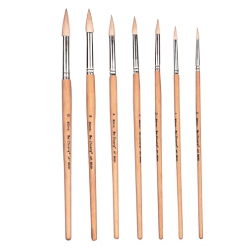 GRADENEVE Pinceles de Acuarela con Mango de Madera Cepillos de Punta Fina para Gouache Acrílica y Óleo Ligeros y Portátiles para Artistas y Principiantes