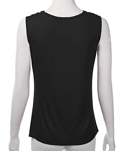 Women's Cowl Neck Ruched Draped Sleeveless Stretchy Blouse Casual Tank Top (Made in USA)3
