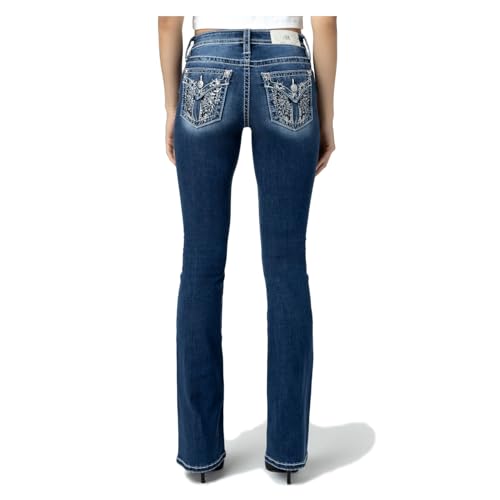Miss Me Women's Albus Faux Flap Pocket Mid-Rise Bootcut Jeans