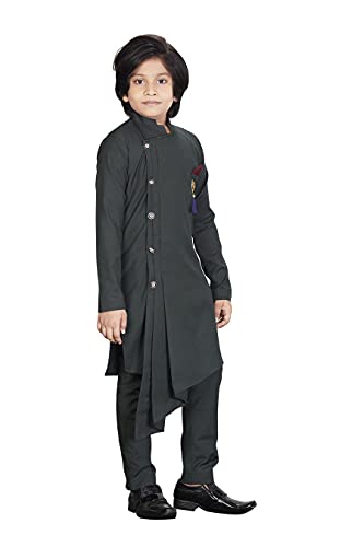 Image of Kids Cotton Blend Kurta With Pant Set For Boy's