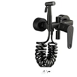 Robinets de bidet Robinet de douche de salle de bain avec pistolet de douche, mitigeur double bec en laiton for eau chaude et froide, avec baignoire et lavabo.(Model 2 black)