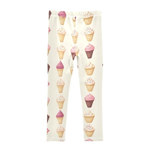 Girls Leggings Ice Cream Cute Soft Toddler Leggings for Girls Kids Pants Size 4T-10T2