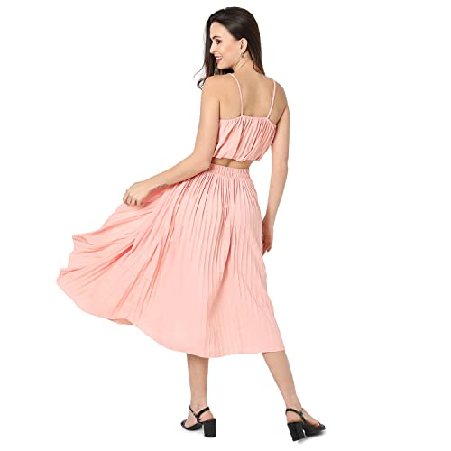 Image of PINACOLADA Women Solid Stylish Casual Co-Ord Set (Skirt & Top)
