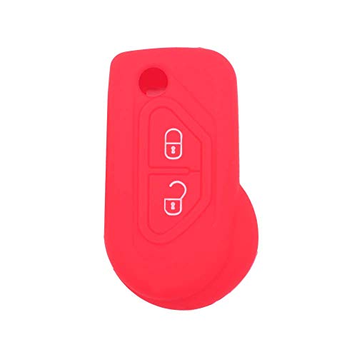 BROVACS Silicone Cover Protector Case Holder Skin Jacket Compatible with CITROEN DS3 C3 2 Button Flip Remote Key Fob CV9308 Red - Image 2