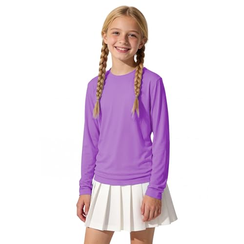 Image of American Trends Rash Guard Girls Swim Shirt Long Sleeve UPF 50+ 5-16T | UV Protection Girls Sun Shirt Lightweight Quick Dry for Kids Teens
