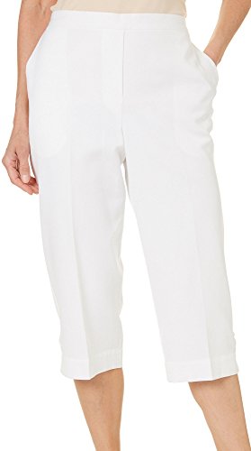 Alfred Dunner Women's Americas Cup Solid Microfiber Capri