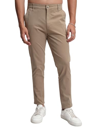 Image of Highlander Men's Slim Fit Formal Trousers | Ankle Length |Smart Trousers for Men | Chino Trousers for Men|Elegant Design | Comfortable Fabric for Daily Work & Formal Occasions